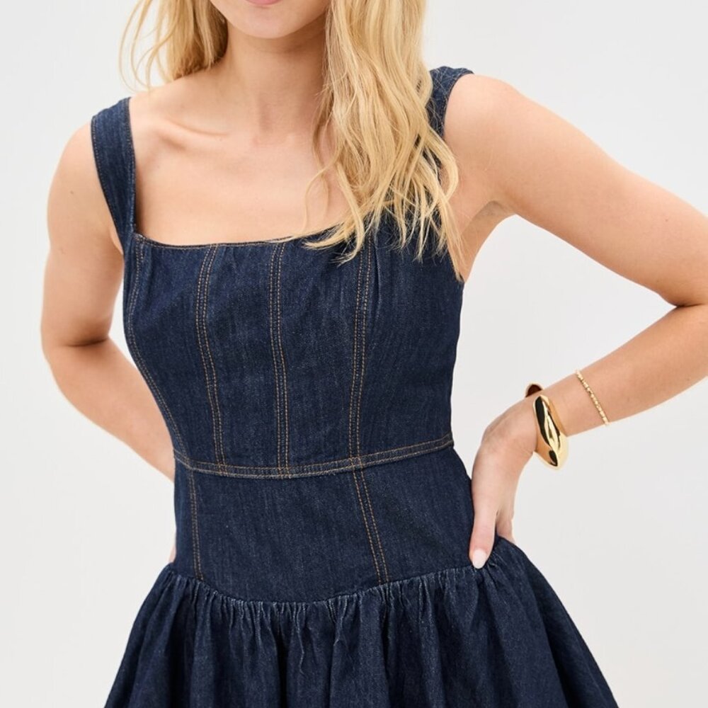 Reformation Delia Denim Mini Dress